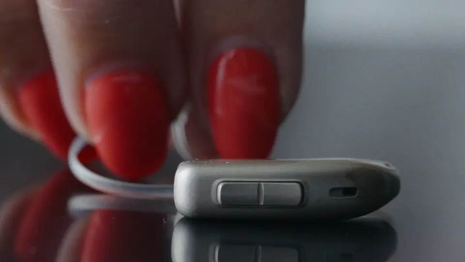 Hearing aid in use